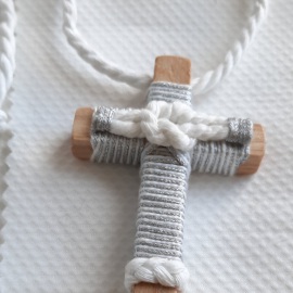Cruces de comunión con cordón. Cruz de madera comunión personalizada