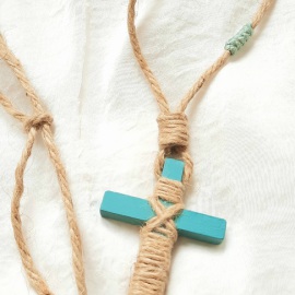 Cruces de comunión con cordón. Cruz de madera comunión personalizada
