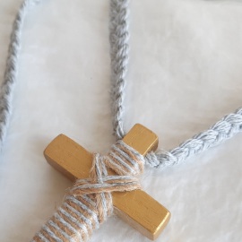 Cruces de comunión con cordón. Cruz de madera comunión personalizada