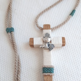 Cruces de comunión con cordón. Cruz de madera comunión personalizada
