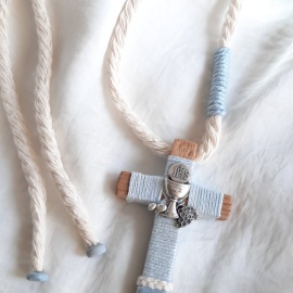 Cruces de comunión con cordón. Cruz de madera comunión personalizada