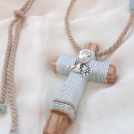 Cruces de comunión con cordón. Cruz de madera comunión personalizada