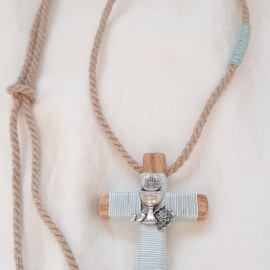 Cruces de comunión con cordón. Cruz de madera comunión personalizada