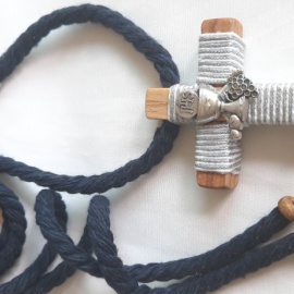 Cruces de comunión con cordón. Cruz de madera comunión personalizada
