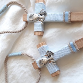 Cruces de comunión con cordón. Cruz de madera comunión personalizada