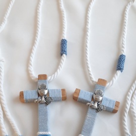Cruces de comunión con cordón. Cruz de madera comunión personalizada