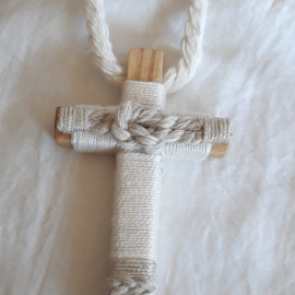 Cruces de comunión con cordón. Cruz de madera comunión personalizada