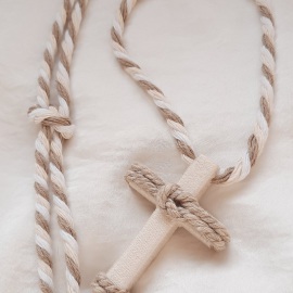 Cruces de comunión con cordón. Cruz de madera comunión personalizada