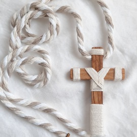 Cruces de comunión con cordón. Cruz de madera comunión personalizada